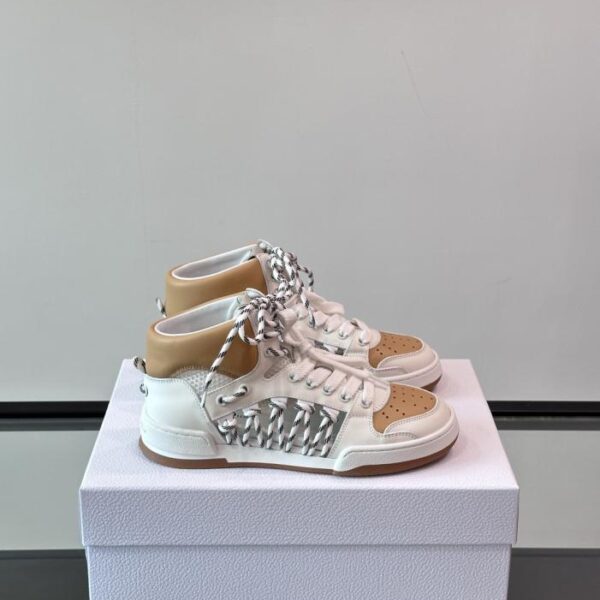 Boutique / Christian Dior First New Couple Size Hollow-Out Two-Tone Lace High-Top Sneakers (WVF4V)