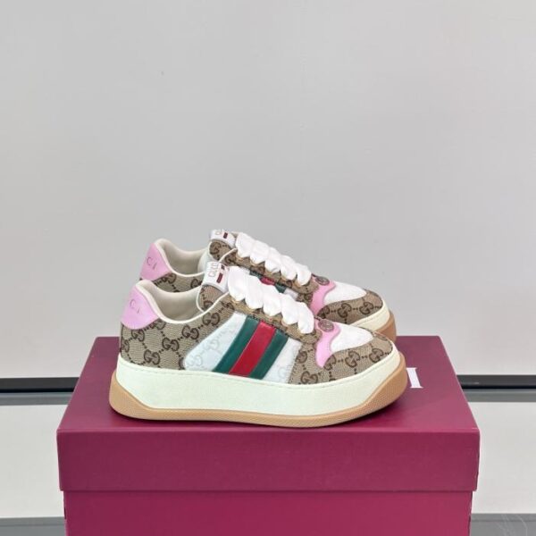 replica,schuhe,beste,kaufen,1:1,besten,seiten,Replik,turnschuhe,sneakers Boutique / Gucci Double Screener – die neuesten klobigen Plateau-Sneaker im Used-Look, lässige Paarschuhe (E8JV3)