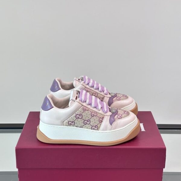 replica,schuhe,beste,kaufen,1:1,besten,seiten,Replik,turnschuhe,sneakers Boutique / Gucci Double Screener Strassbesetzte Plateau-Sneaker, Neueste Chubby-Style-Variante, Used-Look, Freizeitschuhe für Paare (7FENC)