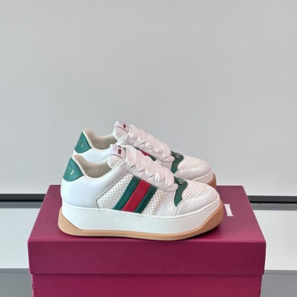 replica,schuhe,beste,kaufen,1:1,besten,seiten,Replik,turnschuhe,sneakers Boutique / Gucci Double Screener Strassbesetzte Plateau-Sneaker, Neueste Chubby-Style-Variante, Used-Look, Freizeitschuhe für Paare (UQVJL)