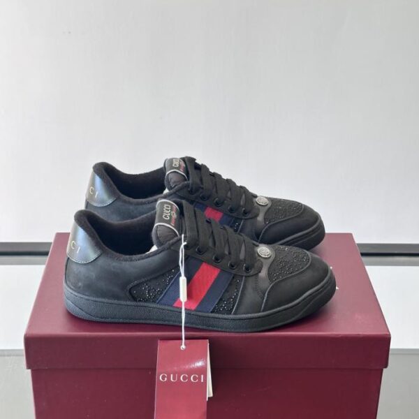 replica,schuhe,beste,kaufen,1:1,besten,seiten,Replik,turnschuhe,sneakers Boutique / Gucci Paar-Sneaker-Kollektion, silberne, super funkelnde Strass-Schuhe (HWVL6)