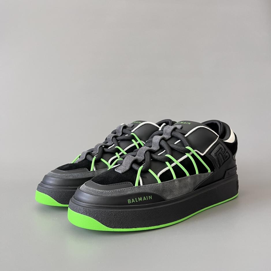 replica,schuhe,beste,kaufen,1:1,besten,seiten,Replik,turnschuhe,sneakers BALMAIN B-Court Logo bestickte Low-Top-Sneaker für Herren (4XXLW)
