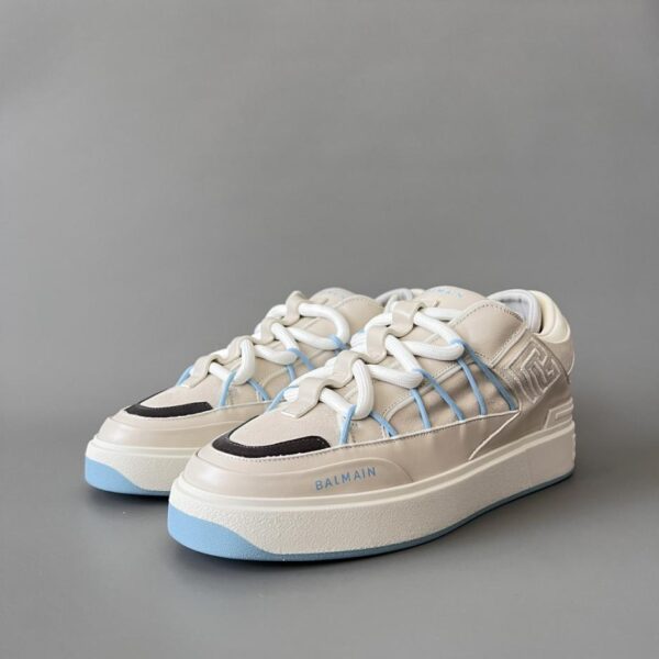 BALMAIN B-Court Logo bestickte Low-Top-Sneaker für Herren (HJ4E0)