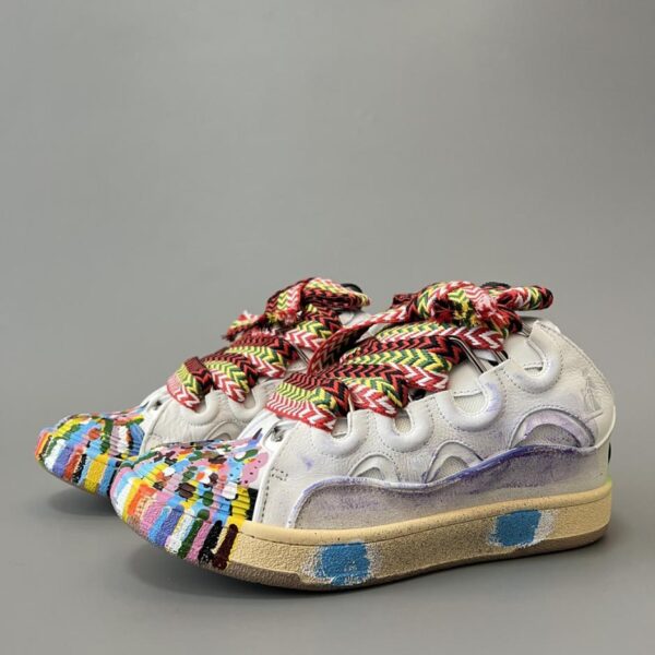 Gallery Dept.xLanvin Curb Colorful Graffiti Sneakers, Weiß (T0AL8)