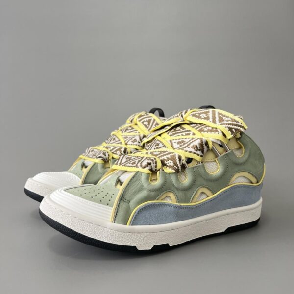 Lanvin Leder-Sneaker Curb, hellgrün/blau (GAKIA)