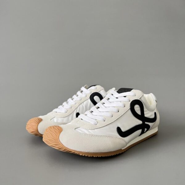 replica,schuhe,beste,kaufen,1:1,besten,seiten,Replik,turnschuhe,sneakers LOEWE Ballet Runner 2.0 Nylon Leder Runde Zehen Schnürschuhe Low-Top Freizeitschuhe Weiß (4N0SX)