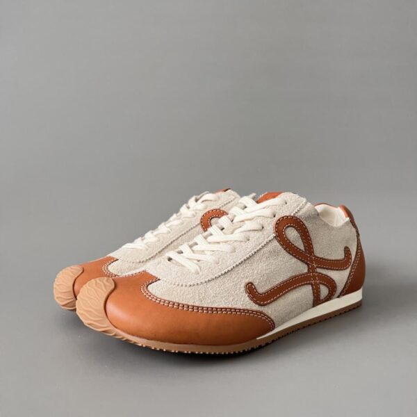 replica,schuhe,beste,kaufen,1:1,besten,seiten,Replik,turnschuhe,sneakers LOEWE Ballet Runner 2.0 Nylon Leder Runde Zehen Schnürschuhe Low-Top Freizeitschuhe Beige Braun (1ISH2)