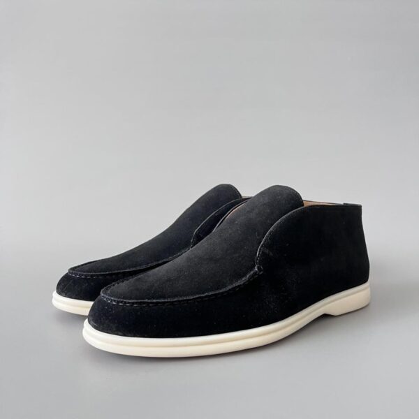 Loro Piana Open Walk Wildleder-Sleeves mit runder Zehenpartie für Herren (ZCNWF)