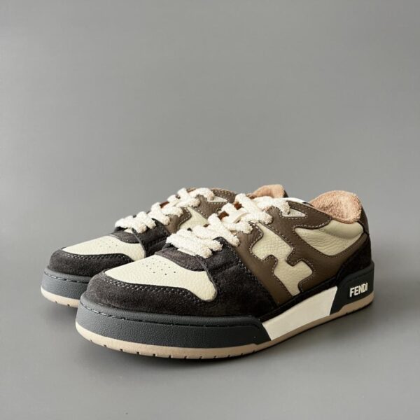 replica,schuhe,beste,kaufen,1:1,besten,seiten,Replik,turnschuhe,sneakers FENDI Match Retro Patchwork Sneakers, Braun, Unisex (0WY68)