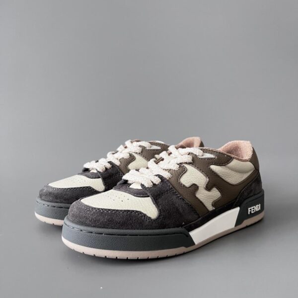 replica,schuhe,beste,kaufen,1:1,besten,seiten,Replik,turnschuhe,sneakers FENDI Match Retro Patchwork Sneakers, Beige/Grau/Braun, Unisex-Stil (0FJ70)