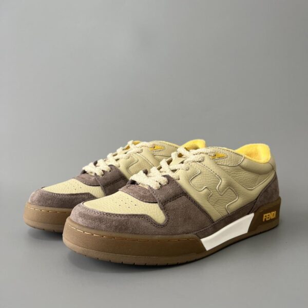 replica,schuhe,beste,kaufen,1:1,besten,seiten,Replik,turnschuhe,sneakers FENDI Match Retro Patchwork Sneakers, Beige, Unisex-Stil (0AU7V)