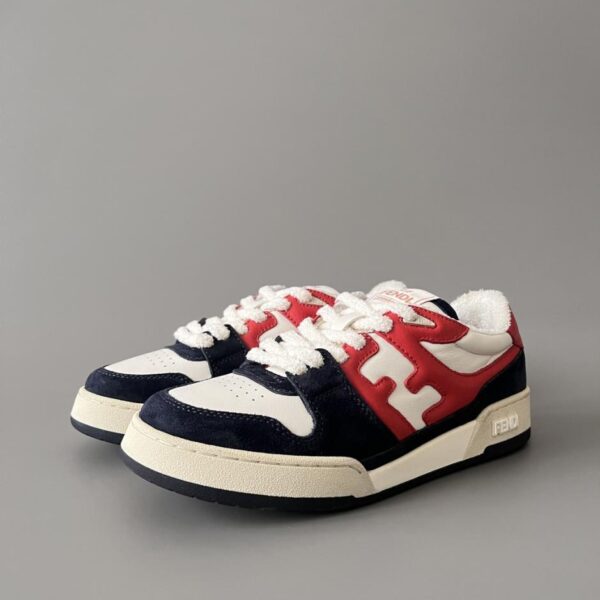 replica,schuhe,beste,kaufen,1:1,besten,seiten,Replik,turnschuhe,sneakers FENDI Match Retro Patchwork Sneakers, Schwarz und Rot, Unisex-Stil (R79KY)