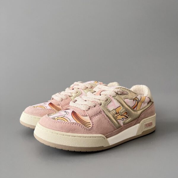replica,schuhe,beste,kaufen,1:1,besten,seiten,Replik,turnschuhe,sneakers FENDI x Versace Match Retro Patchwork Sneakers, Weiß und Rosa, Damen (BX4VU)
