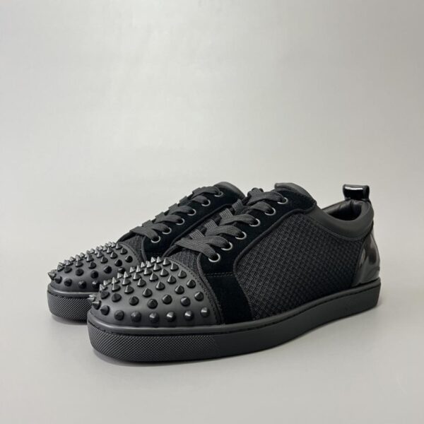 replica,schuhe,beste,kaufen,1:1,besten,seiten,Replik,turnschuhe,sneakers Christian Louboutin Louis Junior Spikes Low-Top-Sneaker, schwarz (6D5JY)