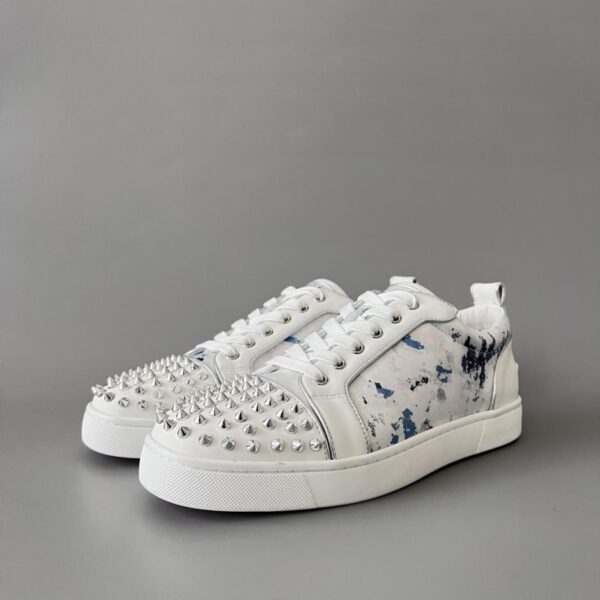 replica,schuhe,beste,kaufen,1:1,besten,seiten,Replik,turnschuhe,sneakers Christian Louboutin Louis Junior Low-Top Sneakers, Weißer Stoff (QKO3Q)