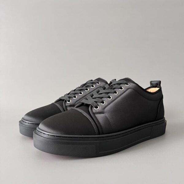 replica,schuhe,beste,kaufen,1:1,besten,seiten,Replik,turnschuhe,sneakers Christian Louboutin Louis Junior Low-Top Sneakers in Black Silk (UHU0G)