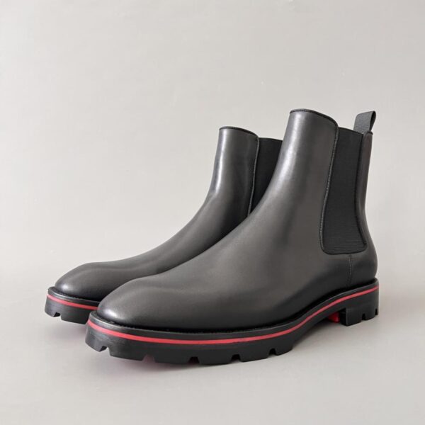 replica,schuhe,beste,kaufen,1:1,besten,seiten,Replik,turnschuhe,sneakers Christian Louboutin Chelsea Boots, Schwarzes Kalbsleder (22DQ8)