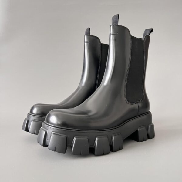 PRADA Monolith Chelsea Boots, Schwarz, Herren (I90UG)