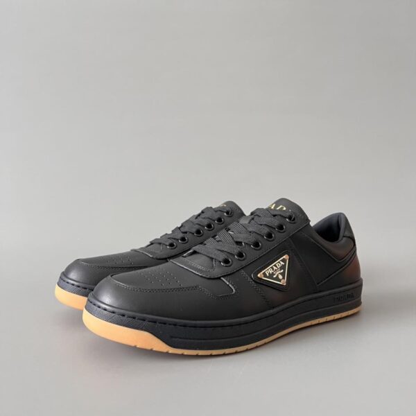 replica,schuhe,beste,kaufen,1:1,besten,seiten,Replik,turnschuhe,sneakers PRADA New Avenue Schnür-Sneaker mit runder Zehenpartie, niedrig geschnitten, Herren, Schwarz (6D4SB)