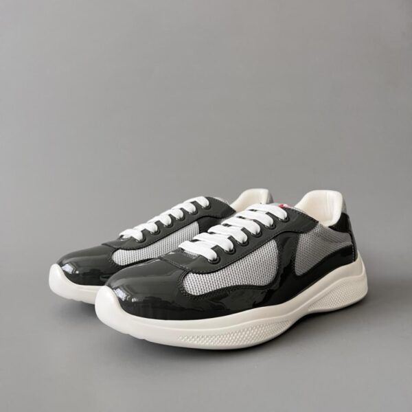 replica,schuhe,beste,kaufen,1:1,besten,seiten,Replik,turnschuhe,sneakers PRADA Schnürschuhe mit runder Zehenpartie, niedrig geschnitten, Herren, Weiß/Grau (99AM3)