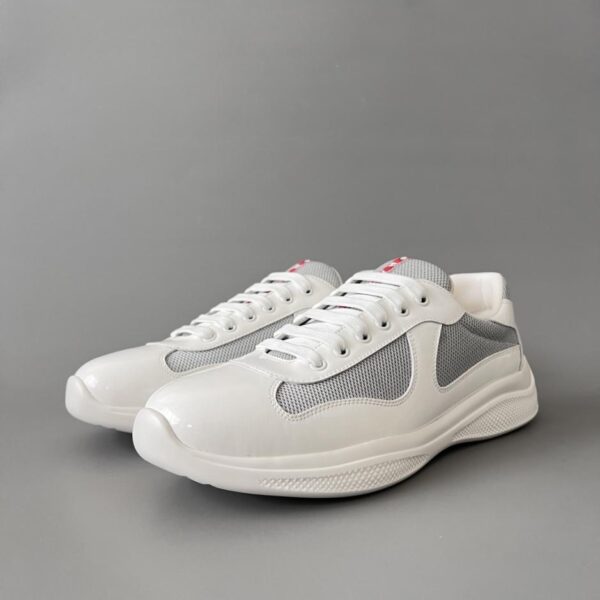 replica,schuhe,beste,kaufen,1:1,besten,seiten,Replik,turnschuhe,sneakers PRADA Schnürschuhe mit runder Zehenpartie, niedrig geschnitten, Herren, Weiß/Grau (NIO0U)