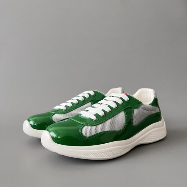 replica,schuhe,beste,kaufen,1:1,besten,seiten,Replik,turnschuhe,sneakers PRADA Schnürschuhe mit runder Zehenpartie, niedrig geschnitten, Herren, Weiß/Grün (EY0DL)