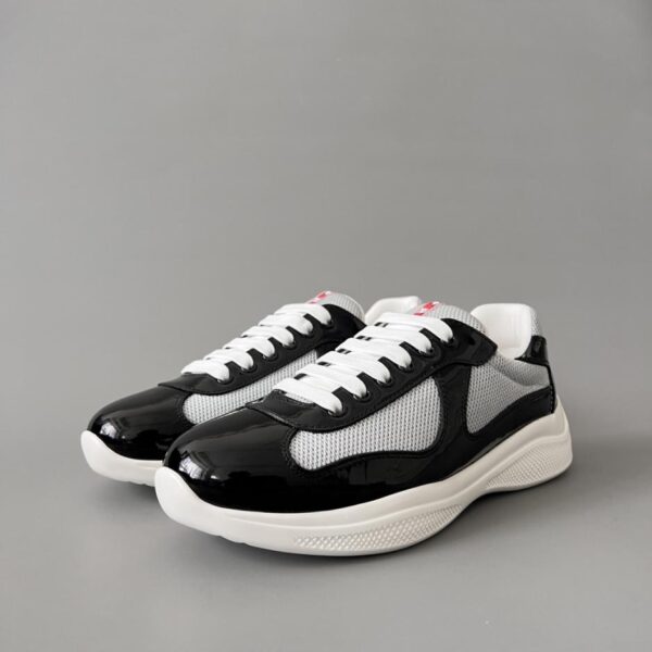 replica,schuhe,beste,kaufen,1:1,besten,seiten,Replik,turnschuhe,sneakers PRADA Schnürschuhe mit runder Zehenpartie, niedrige Passform, Herren, Schwarz/Grau (64I7S)