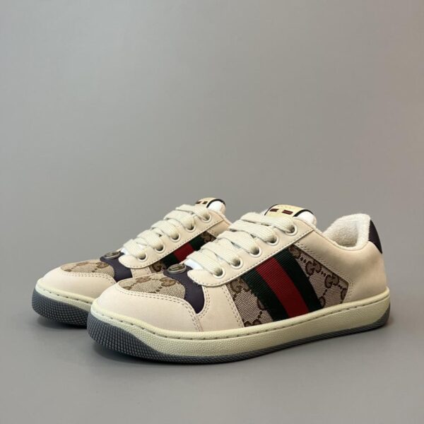 Gucci Screener Serie, Used-Look-Sneaker, lila-violett, hochwertiger Unisex-Stil (496XK)