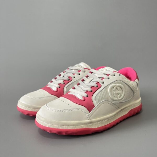 replica,schuhe,beste,kaufen,1:1,besten,seiten,Replik,turnschuhe,sneakers GUCCI MAC80 Flache Sneaker mit Schnürung, Weiß & Rosarot, Damen (7ADF0)