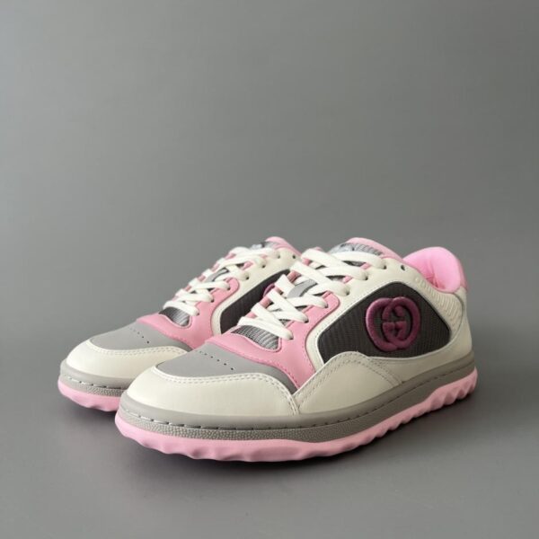 replica,schuhe,beste,kaufen,1:1,besten,seiten,Replik,turnschuhe,sneakers GUCCI MAC80 Flache Sneaker mit Schnürung, Weiß/Rosa, Damen (MAQC9)