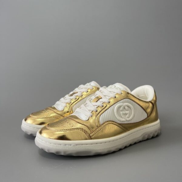 replica,schuhe,beste,kaufen,1:1,besten,seiten,Replik,turnschuhe,sneakers GUCCI MAC80 Low-Top Schnür-Sneaker, Gold, Damen (WY6O7)