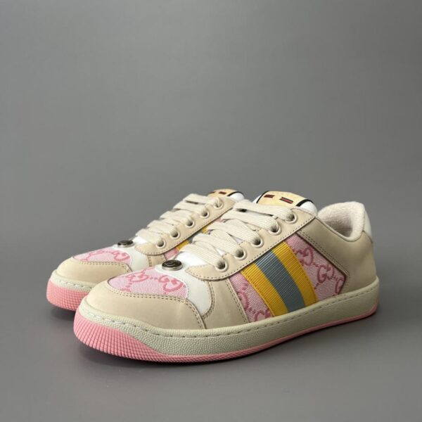 replica,schuhe,beste,kaufen,1:1,besten,seiten,Replik,turnschuhe,sneakers Gucci Screener Sneaker im Used-Look, hellrosa, hochwertige Damenausführung (KAYD8)