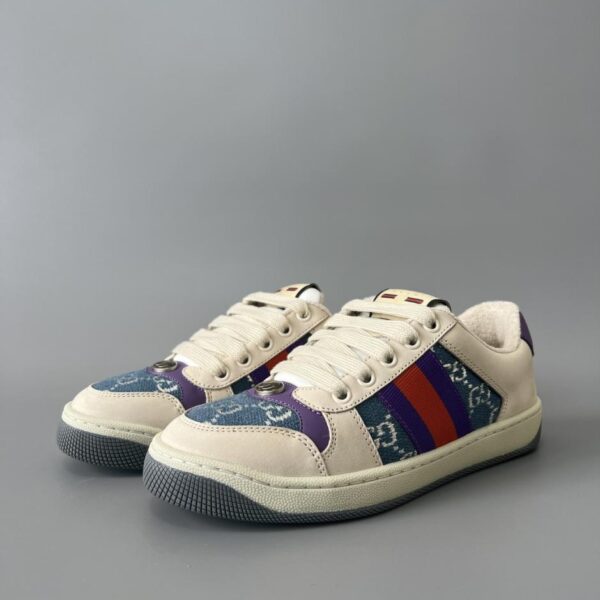 replica,schuhe,beste,kaufen,1:1,besten,seiten,Replik,turnschuhe,sneakers Gucci Screener Sneaker im Used-Look, Denimblau, hochwertige Damenausführung (KGASD)