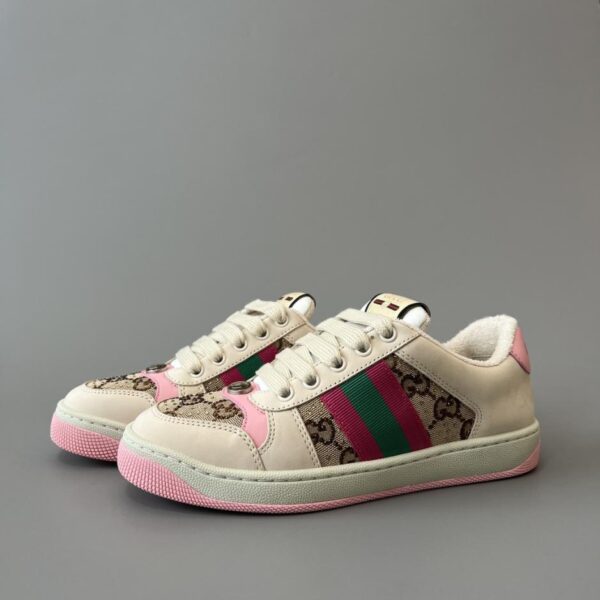 replica,schuhe,beste,kaufen,1:1,besten,seiten,Replik,turnschuhe,sneakers Gucci Screener Serie, Used-Look-Sneaker, rosa Diamant, hochwertiger Damenstil (LW4YI)
