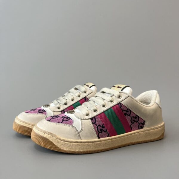 replica,schuhe,beste,kaufen,1:1,besten,seiten,Replik,turnschuhe,sneakers Gucci Screener Sneaker im Used-Look, lila-rosa, hochwertige Damenausführung (B6HKQ)