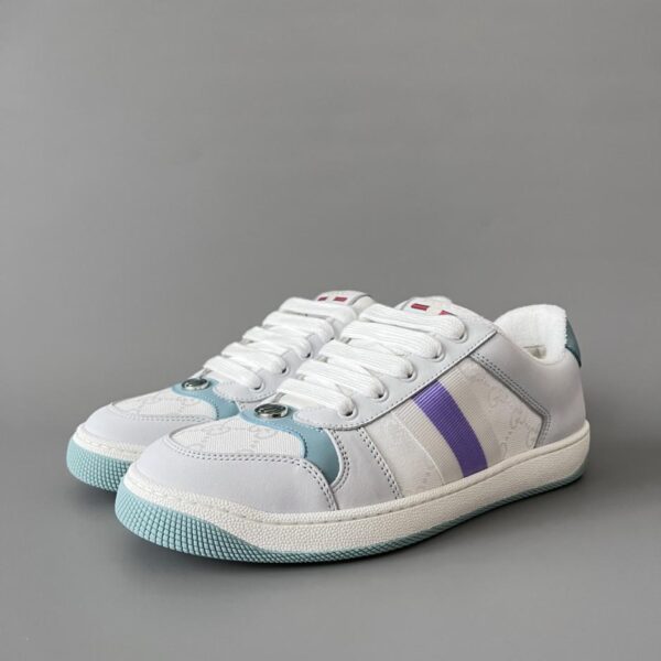 replica,schuhe,beste,kaufen,1:1,besten,seiten,Replik,turnschuhe,sneakers Gucci Screener Sneaker im Used-Look, blau-weiß, hochwertige Damenausführung (9BA94)
