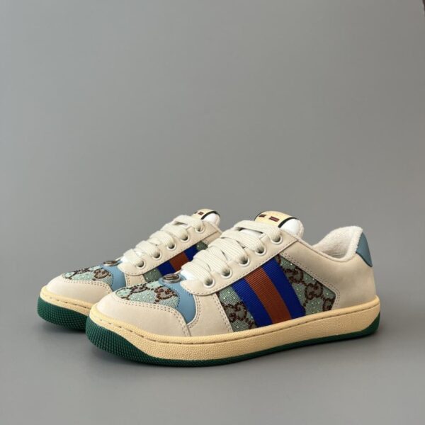 replica,schuhe,beste,kaufen,1:1,besten,seiten,Replik,turnschuhe,sneakers Gucci Screener Serie Used-Look-Sneaker, Blue Diamond Qualität, Damenmodell (Q34QM)