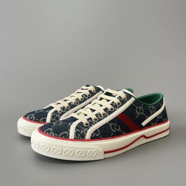 replica,schuhe,beste,kaufen,1:1,besten,seiten,Replik,turnschuhe,sneakers Gucci Tennis 1977 Sneaker, hochwertige Importware, blau-weiß-rotes Damenmodell (MLF0M)