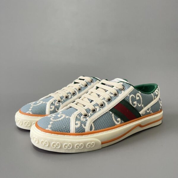replica,schuhe,beste,kaufen,1:1,besten,seiten,Replik,turnschuhe,sneakers Gucci Tennis 1977 Serie, hellblaue Damen-Sneaker (SQW2J, hochwertige Importware)