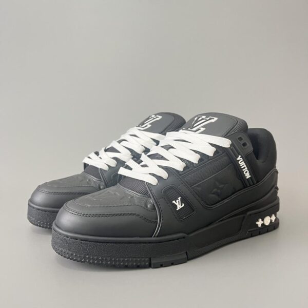 replica,schuhe,beste,kaufen,1:1,besten,seiten,Replik,turnschuhe,sneakers Louis Vuitton Trainer Low-Top Freizeit-Sneaker, Schwarz, Herren (GQY17)