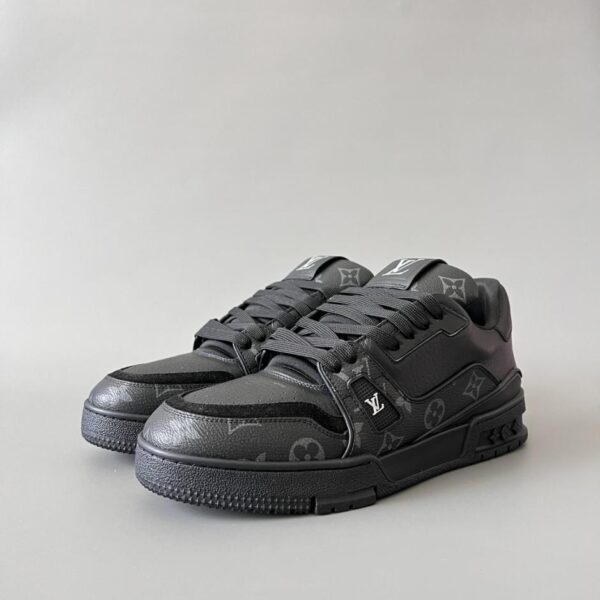 replica,schuhe,beste,kaufen,1:1,besten,seiten,Replik,turnschuhe,sneakers Louis Vuitton Trainer Low-Top Freizeit-Sneaker, Schwarz, Herren (VSUGE)