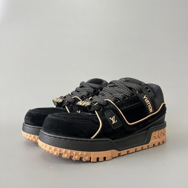 replica,schuhe,beste,kaufen,1:1,besten,seiten,Replik,turnschuhe,sneakers Louis Vuitton Trainer Maxi Low-Top Schnür-Sneaker, Schwarz, Unisex (FIUVJ)