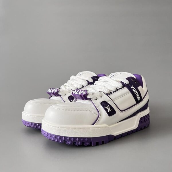 replica,schuhe,beste,kaufen,1:1,besten,seiten,Replik,turnschuhe,sneakers Louis Vuitton Trainer Maxi, Unisex in Weiß und Lila (NJWD4)