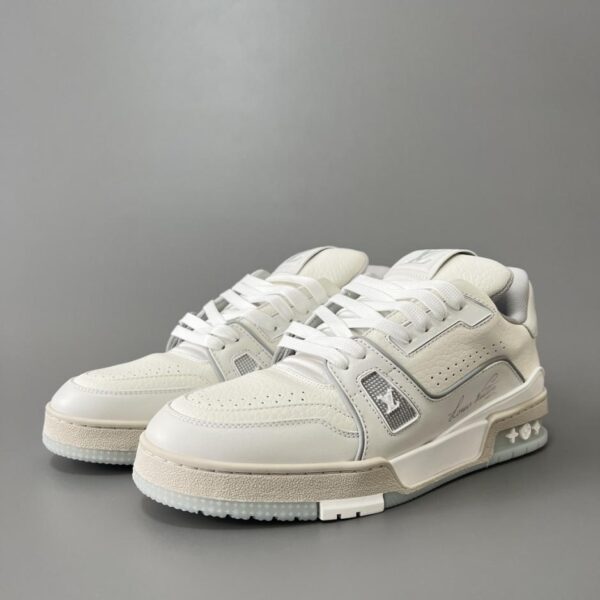 replica,schuhe,beste,kaufen,1:1,besten,seiten,Replik,turnschuhe,sneakers Louis Vuitton Trainer Low-Top Freizeit-Sneaker, Weißer Zement-Stil, Unisex (ZFU8U)