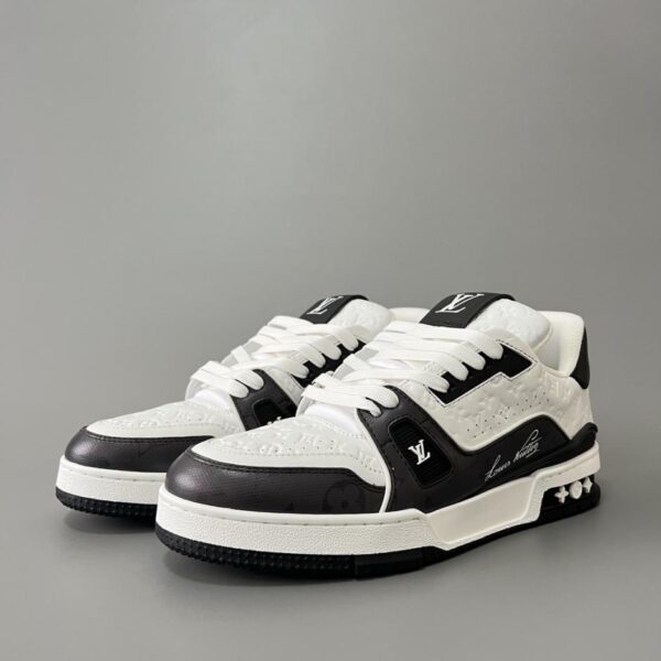 replica,schuhe,beste,kaufen,1:1,besten,seiten,Replik,turnschuhe,sneakers Louis Vuitton Trainer Low-Top-Sneaker, Unisex, weiß und schwarz (6XU1K)