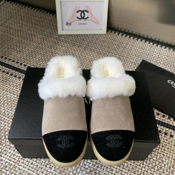 Chanel Herbst/Winter Neue Pelzpantoffeln (E9DW2)