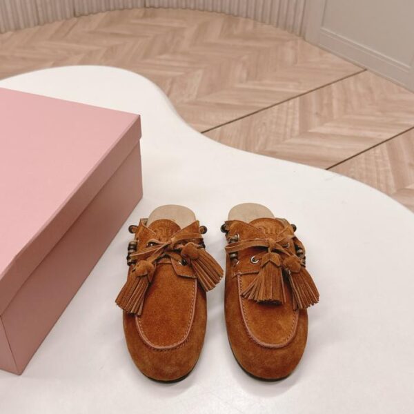 replica,schuhe,beste,kaufen,1:1,besten,seiten,Replik,turnschuhe,sneakers Miu Miu Herbst/Winter Slipper/Loafer im Vintage-Stil mit Quasten und Perlen (0A1JW)