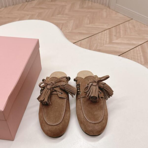 replica,schuhe,beste,kaufen,1:1,besten,seiten,Replik,turnschuhe,sneakers Miu Miu Herbst/Winter Slipper im Vintage-Stil mit Quasten und Perlen (SU79R)
