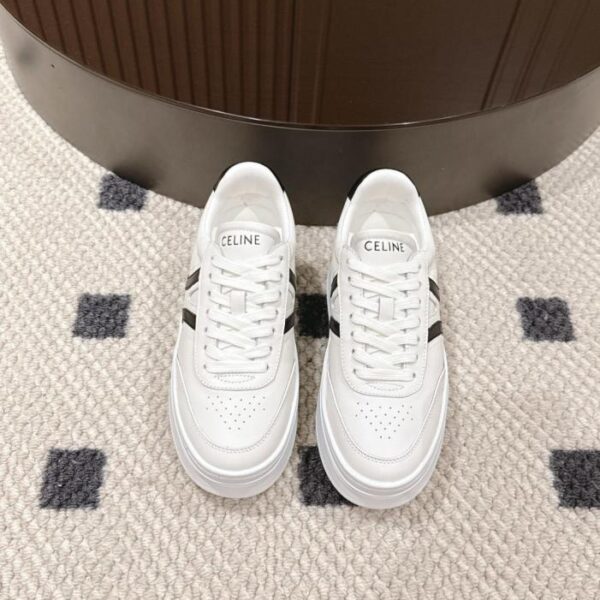 replica,schuhe,beste,kaufen,1:1,besten,seiten,Replik,turnschuhe,sneakers Celines neue 5 cm Plateau-Sneaker im klassischen weißen Stil (B3ZMH)