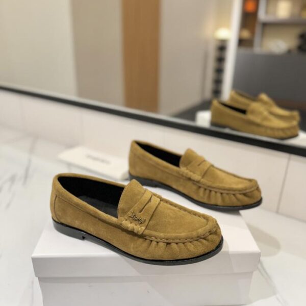 (Paar-Style) SAINT LAURENT Neue plissierte Loafer (FNJA2)